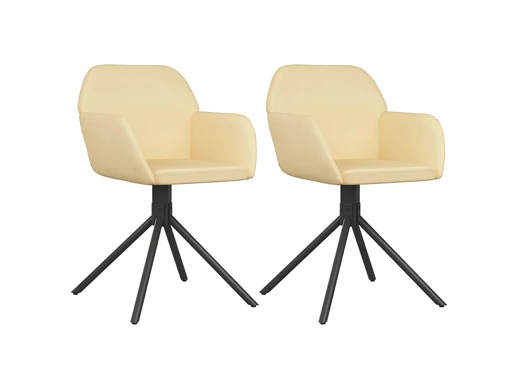 Eetkamerstoelen draaibaar 2 st fluweel crèmekleurig