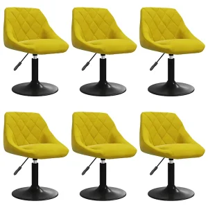 Eetkamerstoelen draaibaar 6 st fluweel mosterdgeel Eetkamerstoelen draaibaar 6 st fluweel mosterdgeel