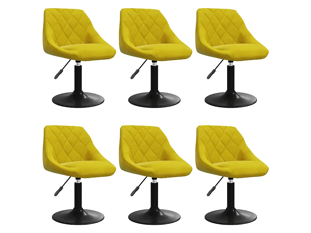 Eetkamerstoelen draaibaar 6 st fluweel mosterdgeel