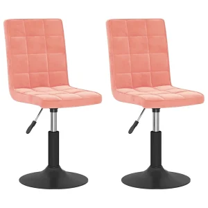 Eetkamerstoelen draaibaar 2 st fluweel roze Eetkamerstoelen draaibaar 2 st fluweel roze