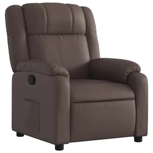 Fauteuil verstelbaar kunstleer bruin Fauteuil verstelbaar kunstleer bruin