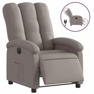Fauteuil verstelbaar elektrisch stof taupe Fauteuil verstelbaar elektrisch stof taupe
