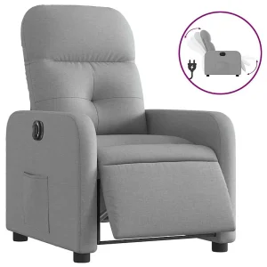 Fauteuil elektrisch verstelbaar stof lichtgrijs Fauteuil elektrisch verstelbaar stof lichtgrijs