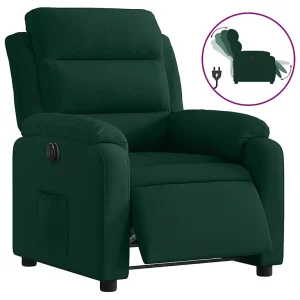 Fauteuil verstelbaar elektrisch stof donkergroen Fauteuil verstelbaar elektrisch stof donkergroen
