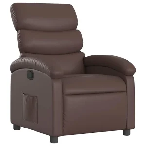 Fauteuil verstelbaar kunstleer bruin Fauteuil verstelbaar kunstleer bruin