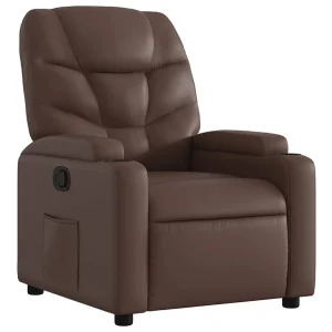 Fauteuil verstelbaar kunstleer bruin Fauteuil verstelbaar kunstleer bruin