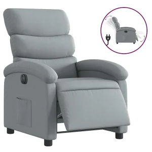 Fauteuil elektrisch verstelbaar stof lichtgrijs Fauteuil elektrisch verstelbaar stof lichtgrijs