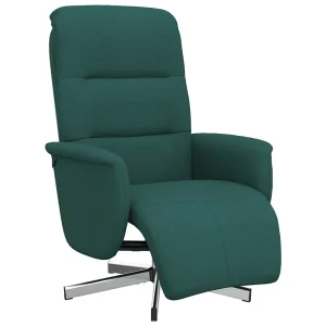 Fauteuil verstelbaar met voetensteun stof donkergroen