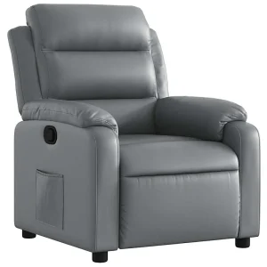 Fauteuil verstelbaar kunstleer grijs Fauteuil verstelbaar kunstleer grijs