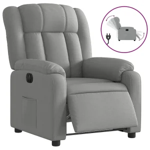 Fauteuil elektrisch verstelbaar stof lichtgrijs Fauteuil elektrisch verstelbaar stof lichtgrijs