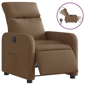 Fauteuil verstelbaar elektrisch stof bruin Fauteuil verstelbaar elektrisch stof bruin