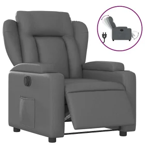 Fauteuil verstelbaar elektrisch kunstleer grijs Fauteuil verstelbaar elektrisch kunstleer grijs