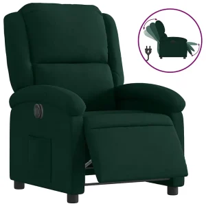 Fauteuil verstelbaar elektrisch stof donkergroen Fauteuil verstelbaar elektrisch stof donkergroen