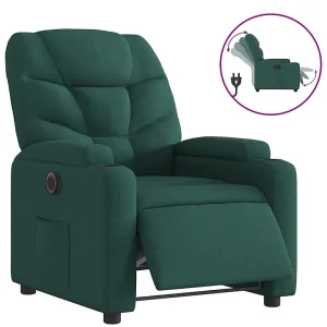 Fauteuil verstelbaar elektrisch stof donkergroen Fauteuil verstelbaar elektrisch stof donkergroen