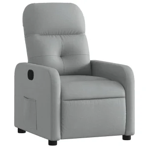 Fauteuil verstelbaar stof lichtgrijs Fauteuil verstelbaar stof lichtgrijs