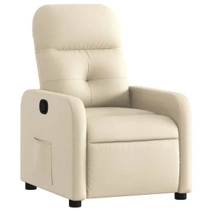 Fauteuil verstelbaar stof crèmekleurig Fauteuil verstelbaar stof crèmekleurig
