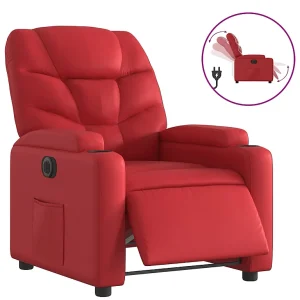 Fauteuil verstelbaar elektrisch kunstleer rood Fauteuil verstelbaar elektrisch kunstleer rood