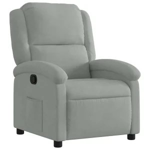 Relaxfauteuil Lichtgrijs Fluweel Relaxfauteuil Lichtgrijs Fluweel