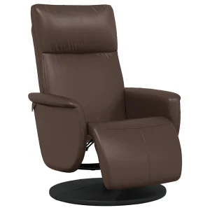Fauteuil verstelbaar met voetensteun kunstleer bruin