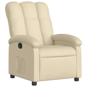 Fauteuil verstelbaar stof crèmekleurig Fauteuil verstelbaar stof crèmekleurig