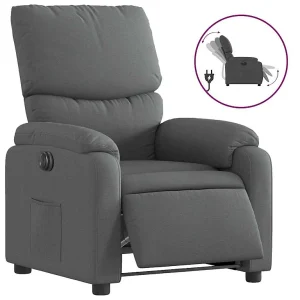 Fauteuil elektrisch verstelbaar stof donkergrijs Fauteuil elektrisch verstelbaar stof donkergrijs