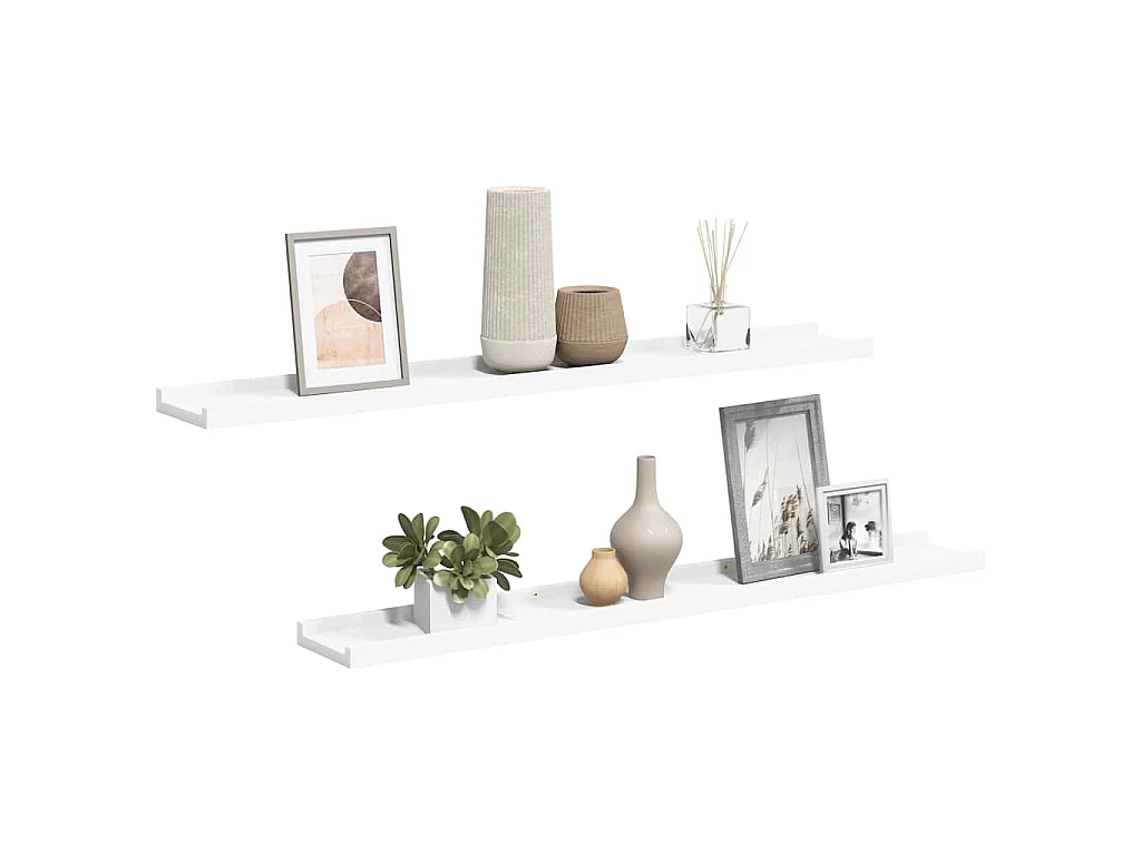 Fotoplanken 2 st 80x9x3 cm MDF wit