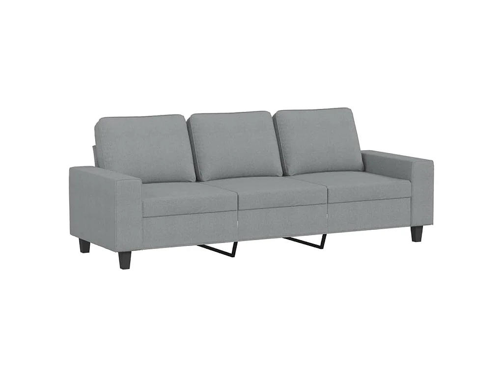 Driezitsbank 180 cm stof lichtgrijs