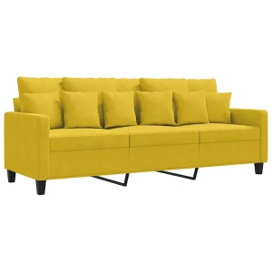 Driezitsbank 180 cm fluweel geel Driezitsbank 180 cm fluweel geel