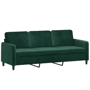 Driezitsbank 180 cm fluweel donkergroen Driezitsbank 180 cm fluweel donkergroen