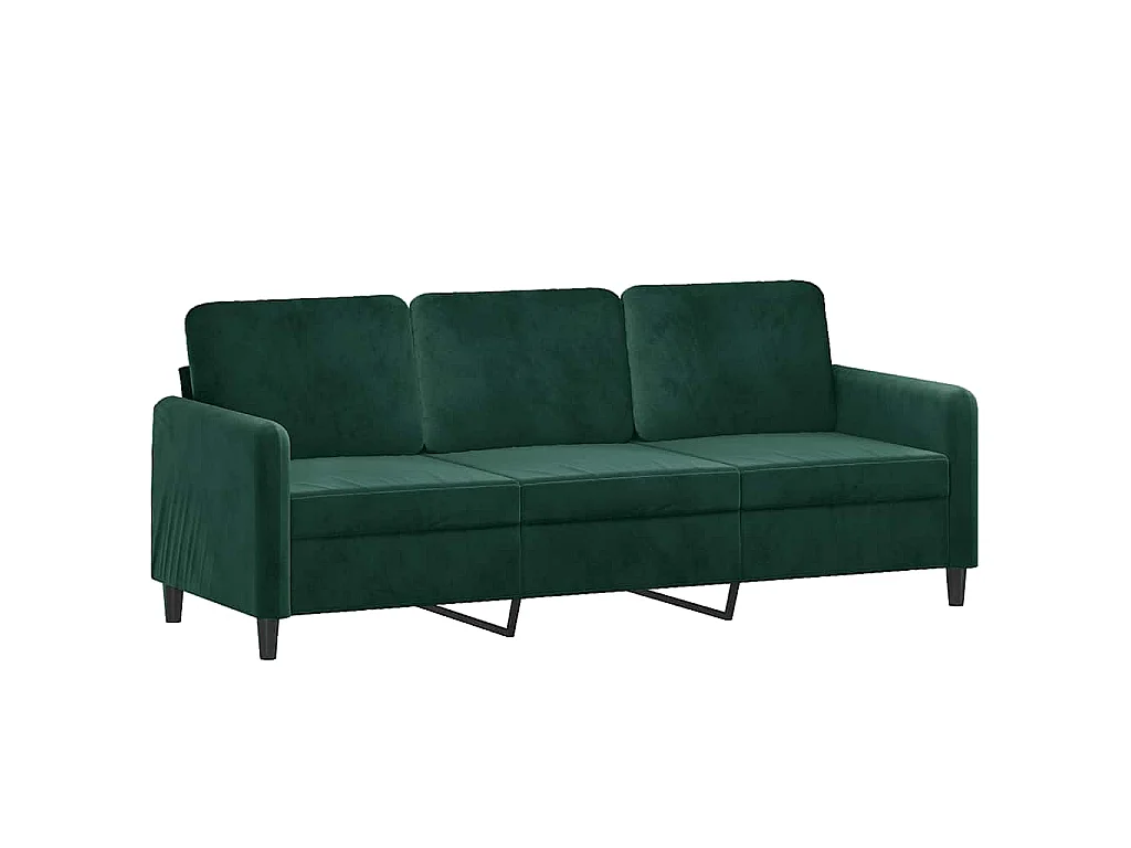 Driezitsbank 180 cm fluweel donkergroen
