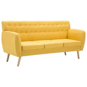 Driezitsbank 172x70x82 cm stof geel Driezitsbank 172x70x82 cm stof geel