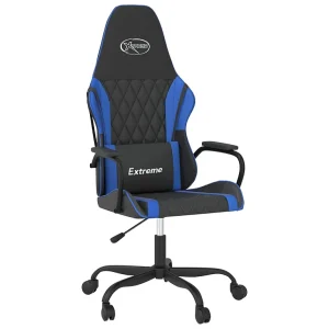 Gamestoel kunstleer zwart en blauw Gamestoel kunstleer zwart en blauw