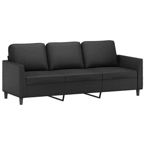 Driezitsbank 180 cm kunstleer zwart Driezitsbank 180 cm kunstleer zwart