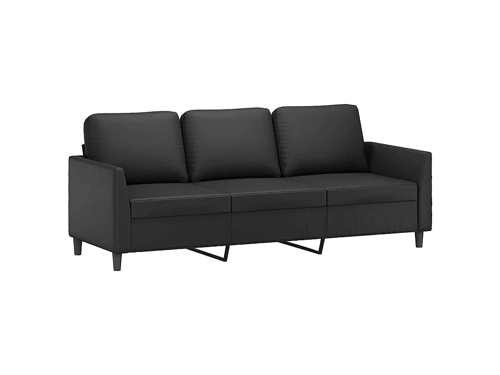 Driezitsbank 180 cm kunstleer zwart