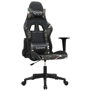 Gamestoel kunstleer zwart en camouflage Gamestoel kunstleer zwart en camouflage