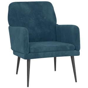 Fauteuil 62x79x79 cm fluweel blauw Fauteuil 62x79x79 cm fluweel blauw