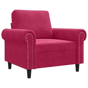 Fauteuil 60 cm fluweel wijnrood Fauteuil 60 cm fluweel wijnrood