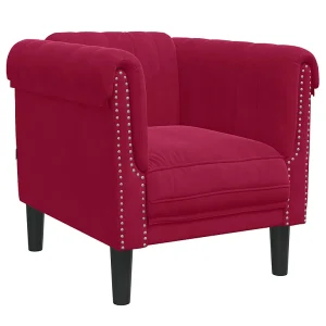 Fauteuil fluweel wijnrood Fauteuil fluweel wijnrood