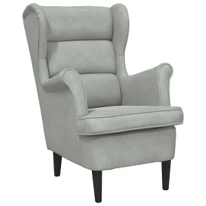 Fauteuil fluweel lichtgrijs Fauteuil fluweel lichtgrijs