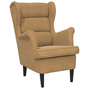 Fauteuil fluweel bruin