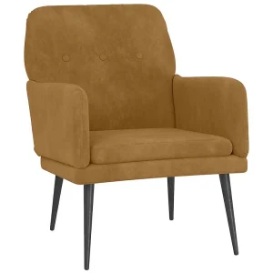 Fauteuil 62x79x79 cm fluweel bruin Fauteuil 62x79x79 cm fluweel bruin