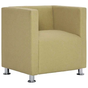 Fauteuil kubus stof groen Fauteuil kubus stof groen