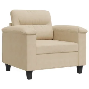 Fauteuil 60 cm microvezelstof crèmekleurig Fauteuil 60 cm microvezelstof crèmekleurig