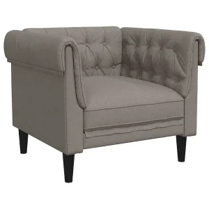Fauteuil Chesterfield-stijl stof taupe