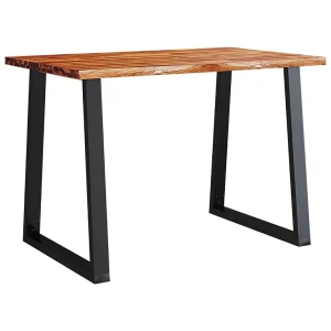 Eettafel met natuurlijke rand 110x70x75 cm massief acaciahout Eettafel met natuurlijke rand 110x70x75 cm massief acaciahout