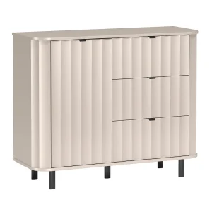 Dressoir met 1 deur en drie lades – cashmeregrijs – 111 cm – NOVADO Dressoir met 1 deur en drie lades – cashmeregrijs – 111 cm – NOVADO