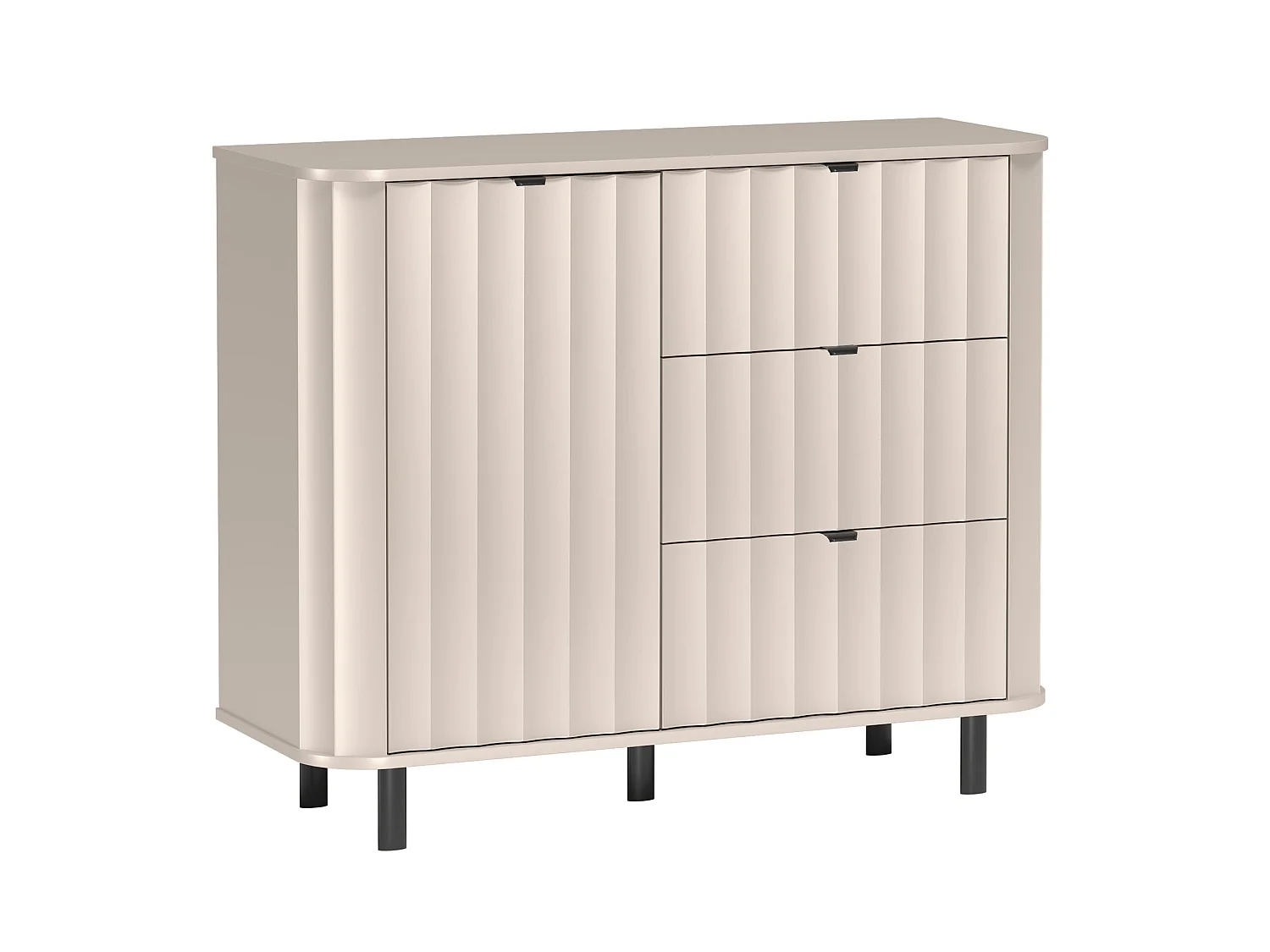 Dressoir met 1 deur en drie lades – cashmeregrijs – 111 cm – NOVADO