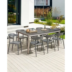 Set van 8 eetkamerstoelen GUBBIO Grijs