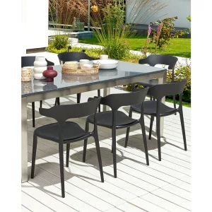 Set van 8 eetkamerstoelen GUBBIO Zwart
