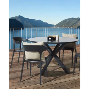 Set van 4 tuinstoelen GUBBIO Zwart Set van 4 tuinstoelen GUBBIO Zwart
